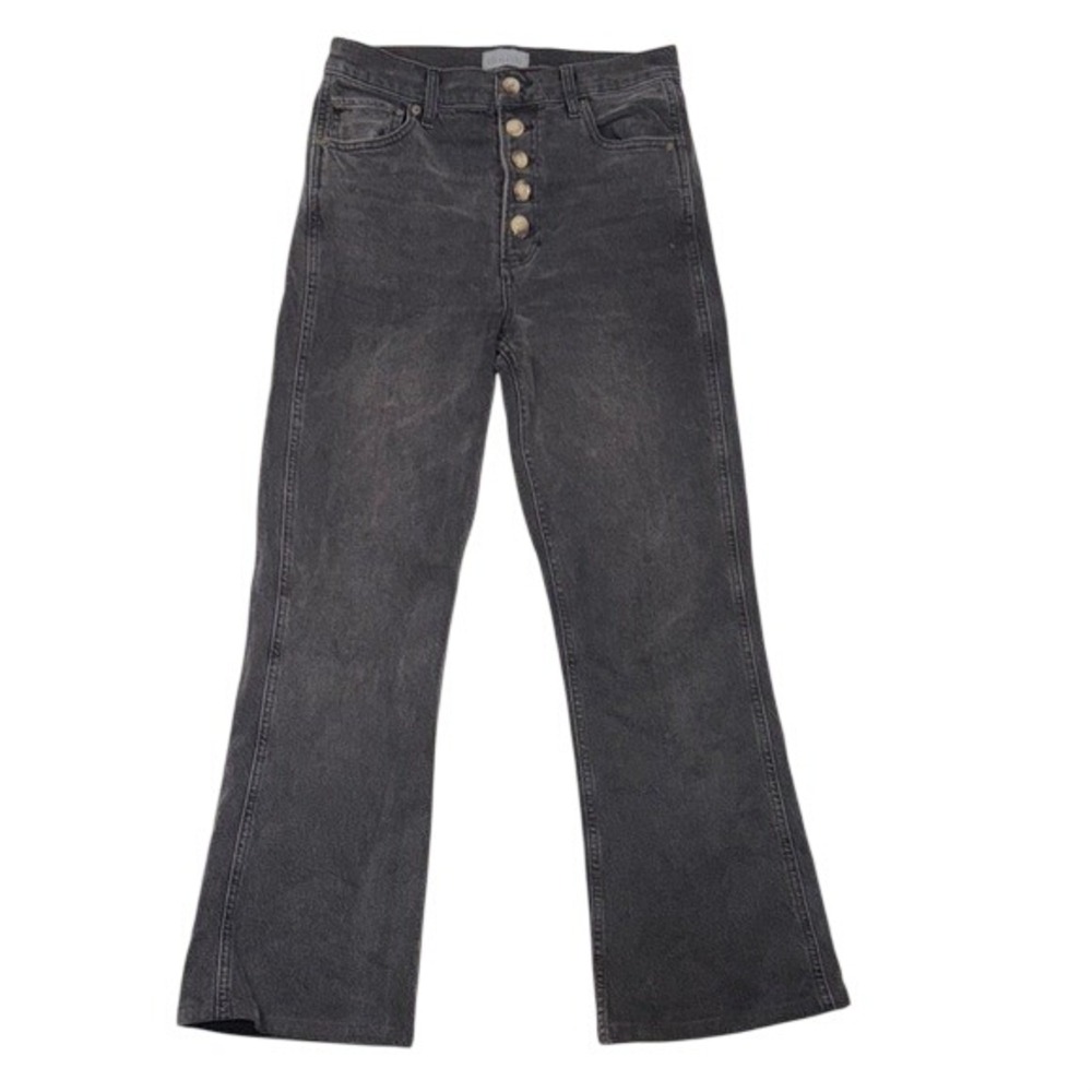 Boyish The‎ Ricky High Rise Flare Jeans Moonfleet Faded Black Button Fly 28